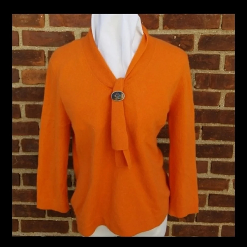 Jones Orange cashmere blend sweater L - Picture 8 of 8